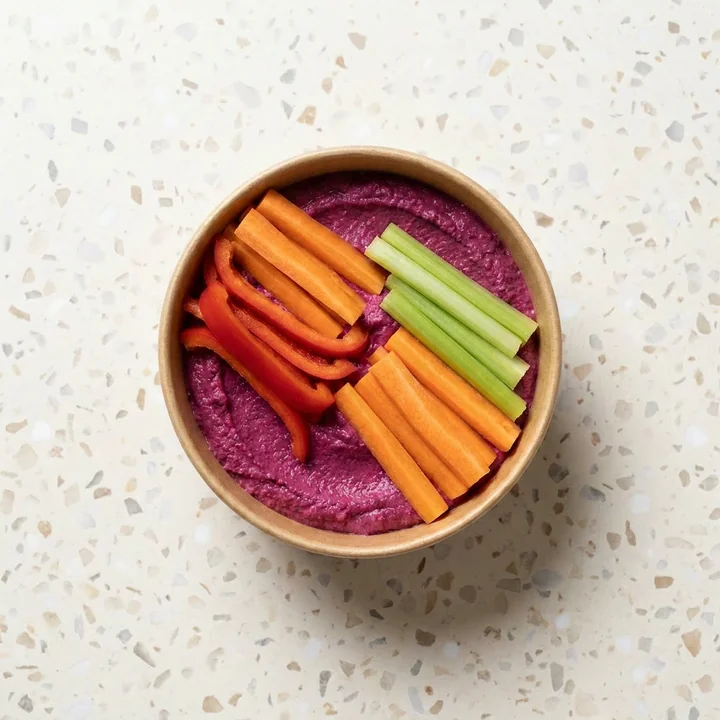 Beetroot Hummus with Crudites